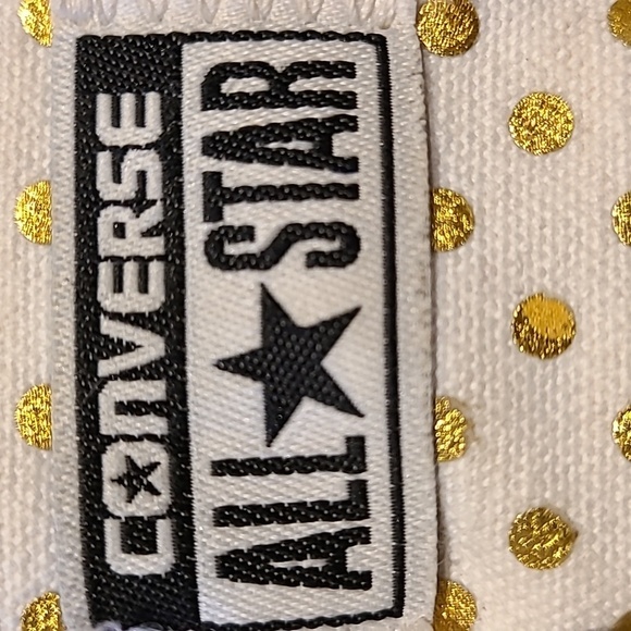 Converse All StarShoes sz. 8.5 (#740) gold and white Polka dots - Picture 13 of 13